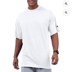 Champion White Short-Sleeve Pocket Tee